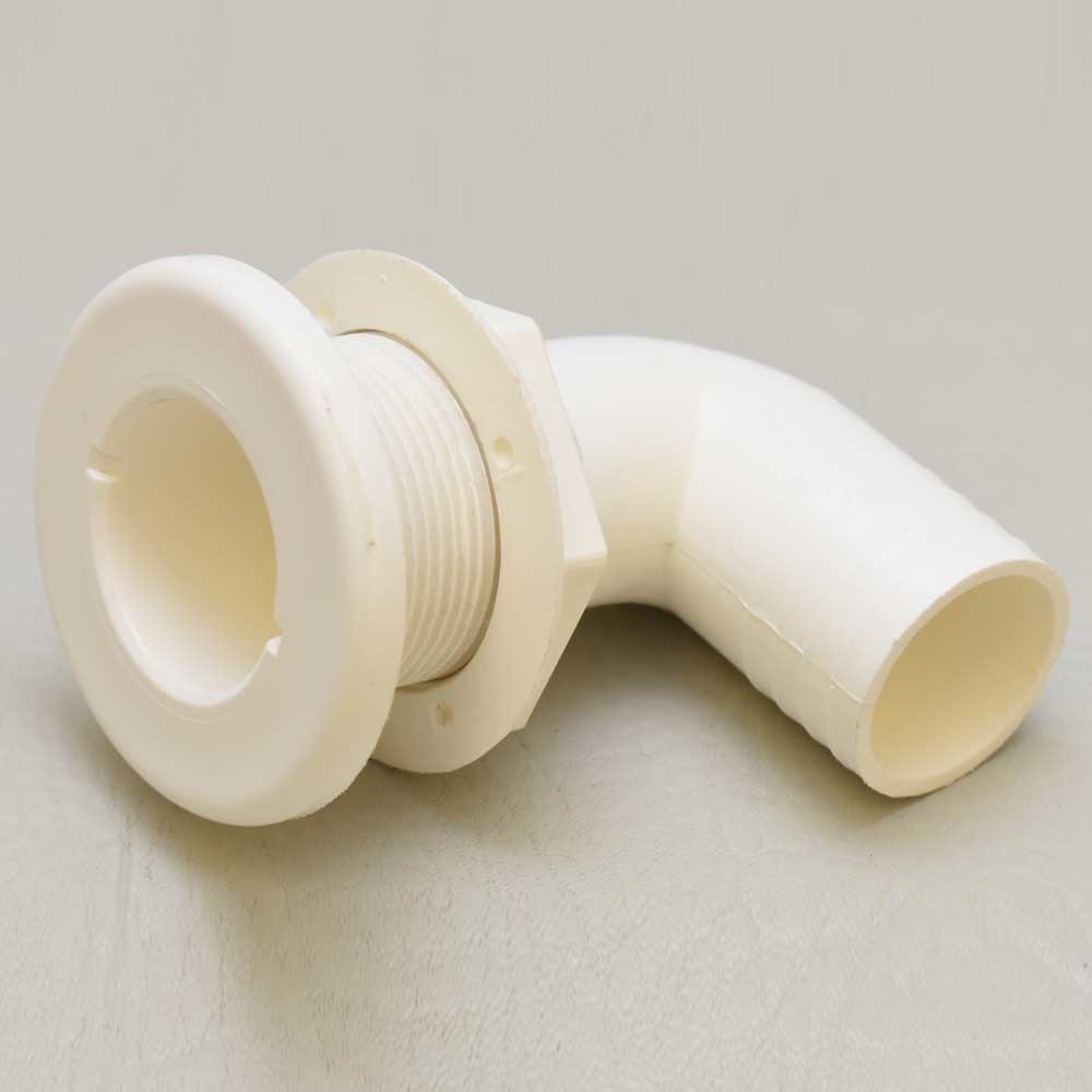 Standard Boat Thru Hull | Elbow 1 1/2 Inch White PVC