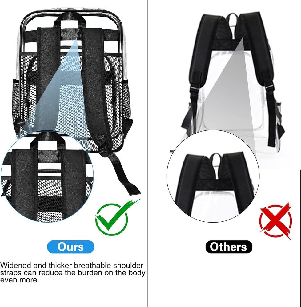 Clear Backpack,Sturdy Shape Heavy Duty Large C-clear