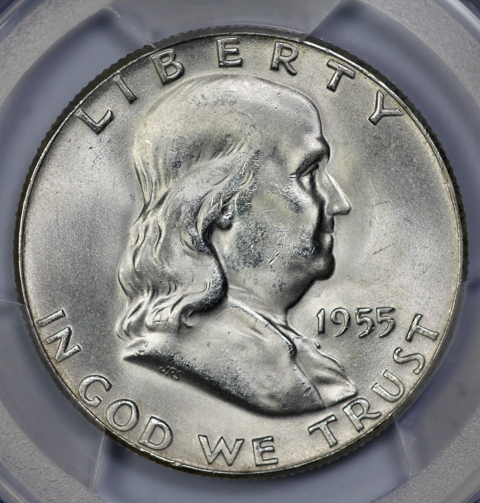1955 Franklin 50c Silver Half Dollar PCGS MS 65