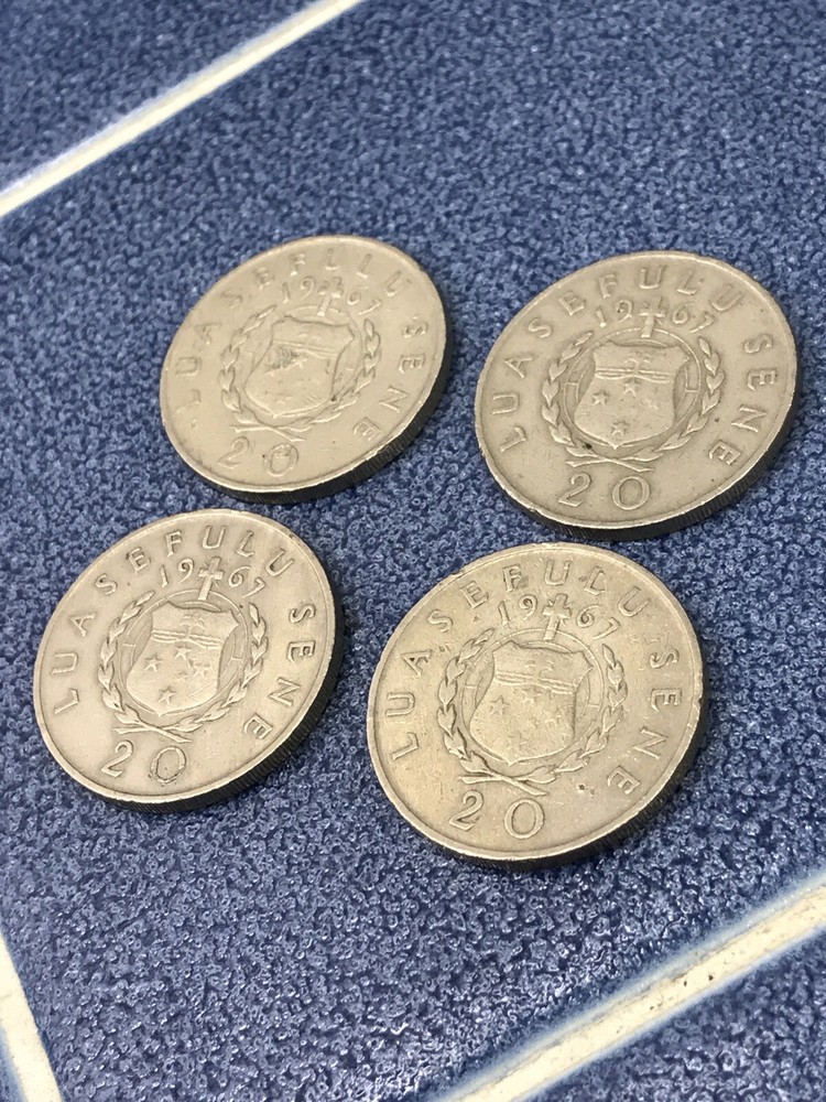 4 1967 SAMOA 20 SENE COINS