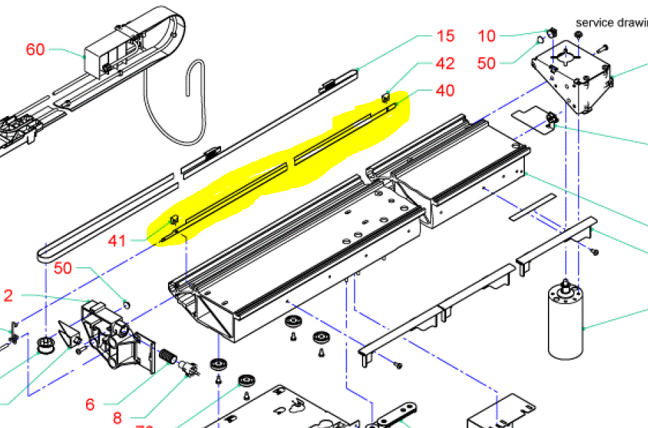 OCE COLORWAVE 600/650 RULLER (Encoder)