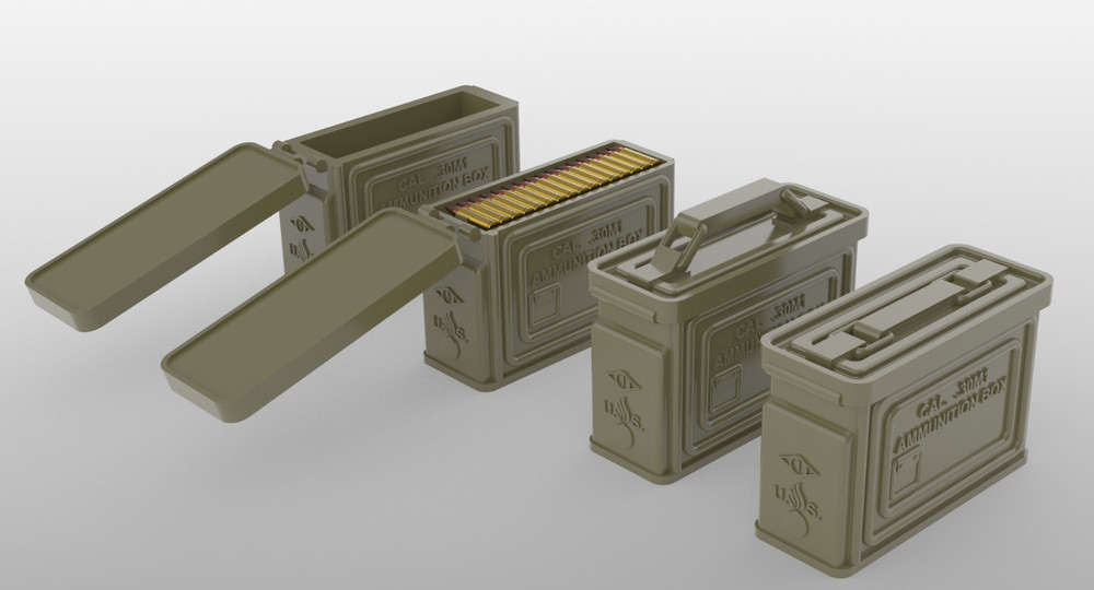 1/24 Scale Battleground 30 Cal M1 Ammunition Can Set 1