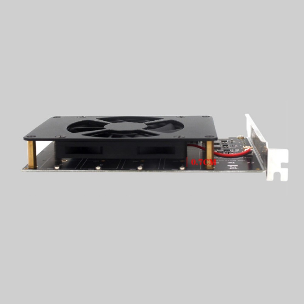SSD Adapter Card PCIE 3.0/4.0 4*32Gbps NVME M.2 MKEY 4-Disk Soft RAID Array