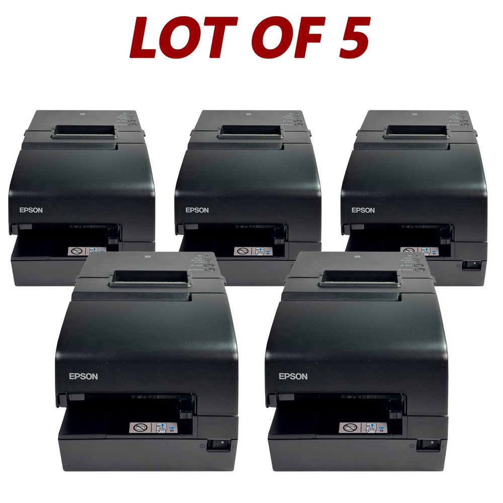 LOT OF 5 Epson TM-H6000V Multi-function POS Receipt Printer USB LAN No Adapter
