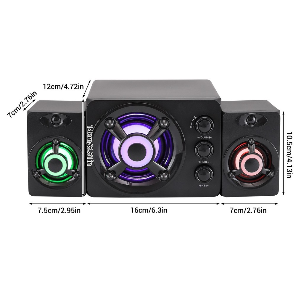Wired Computer Speakers USB Powered Surround Sound System for Desktops & Laptops