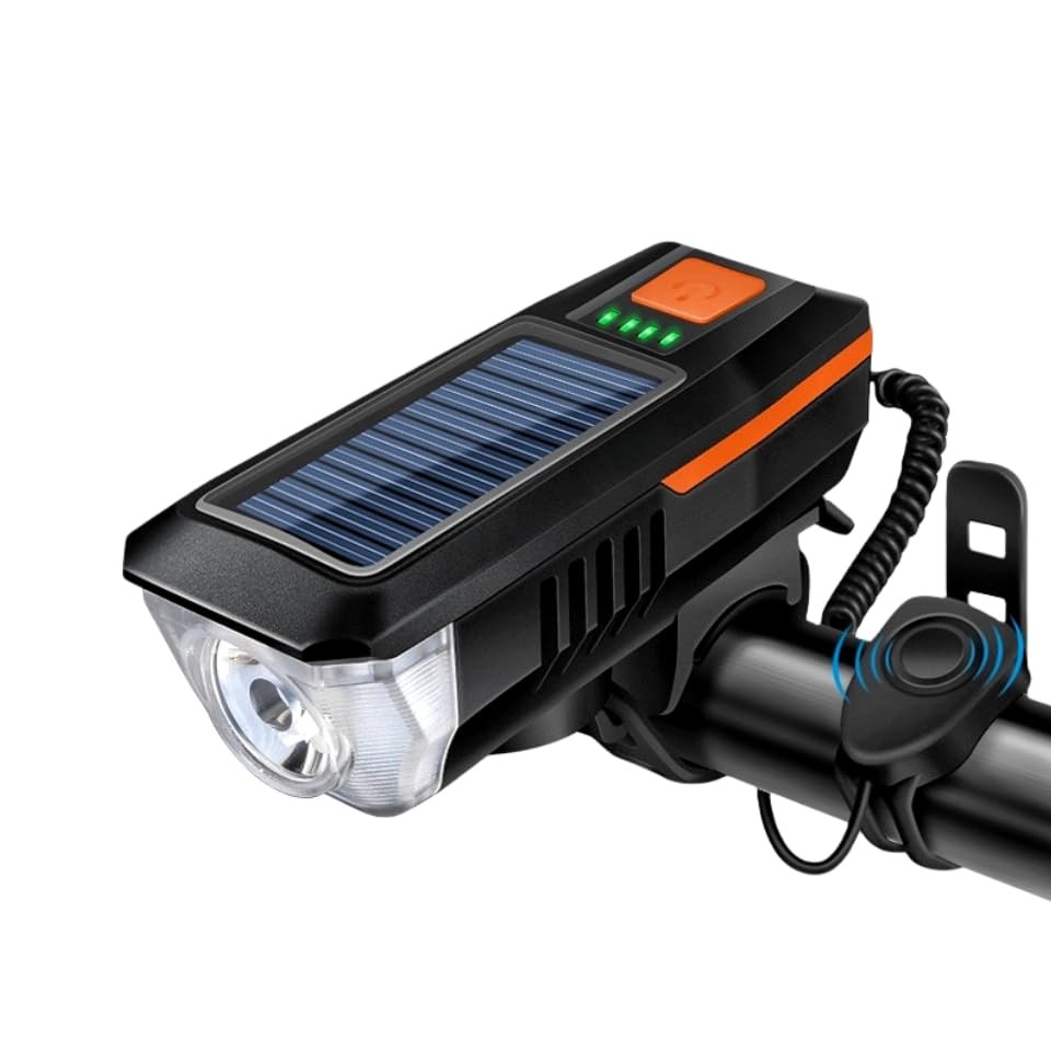 Multi-Functional Solar-Powered and USB Rechargeable Mountain Bike Orange