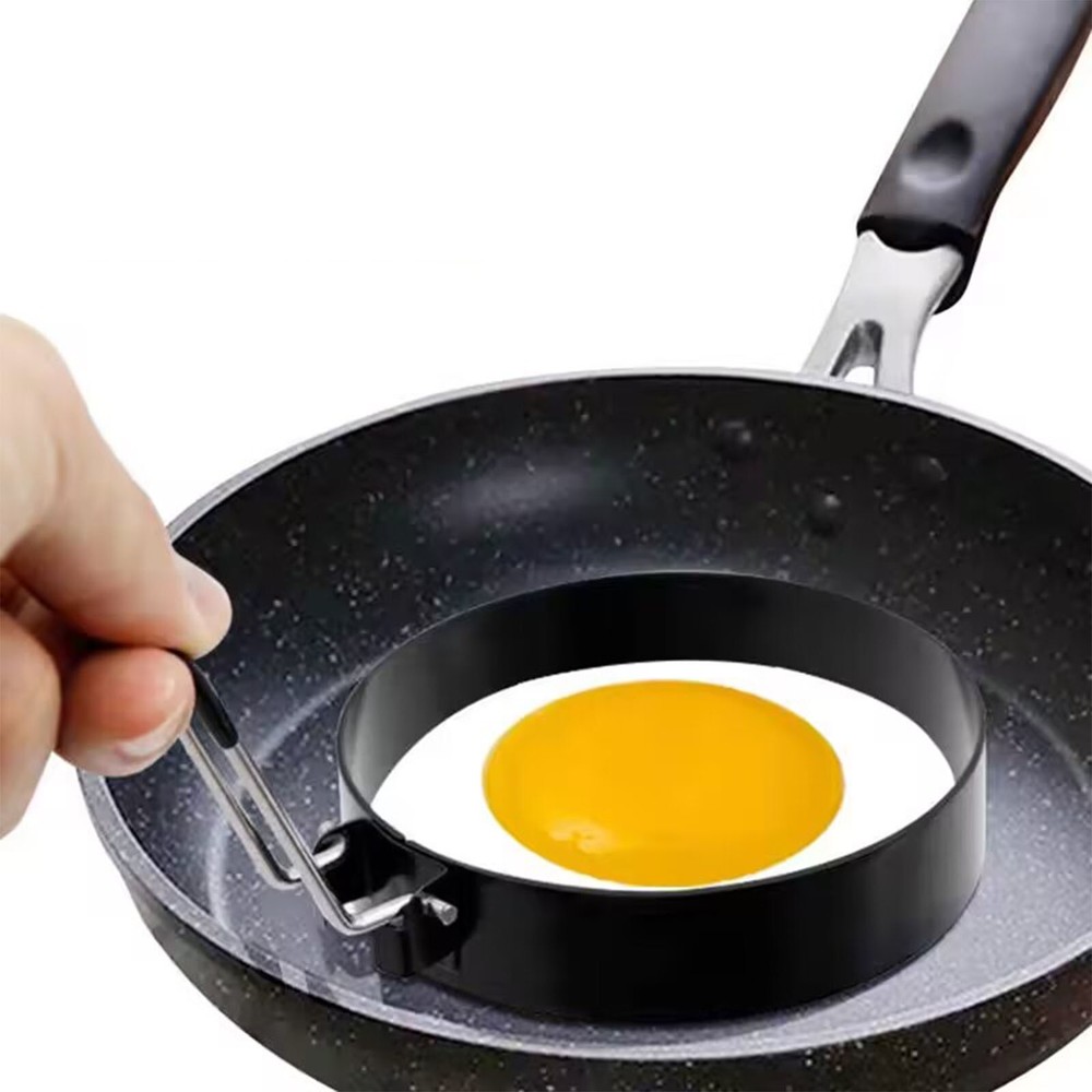 2 Pcs/Set Fried Egg Molds Kitchen Tool Stainless Egg Rings Shaper With Brush