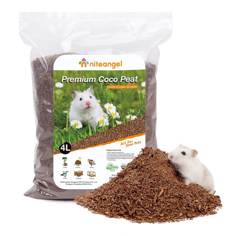Natural Coco/Cork Hamster Bedding Pet Litter for Dwarf Syrian Hamsters Gerbil...