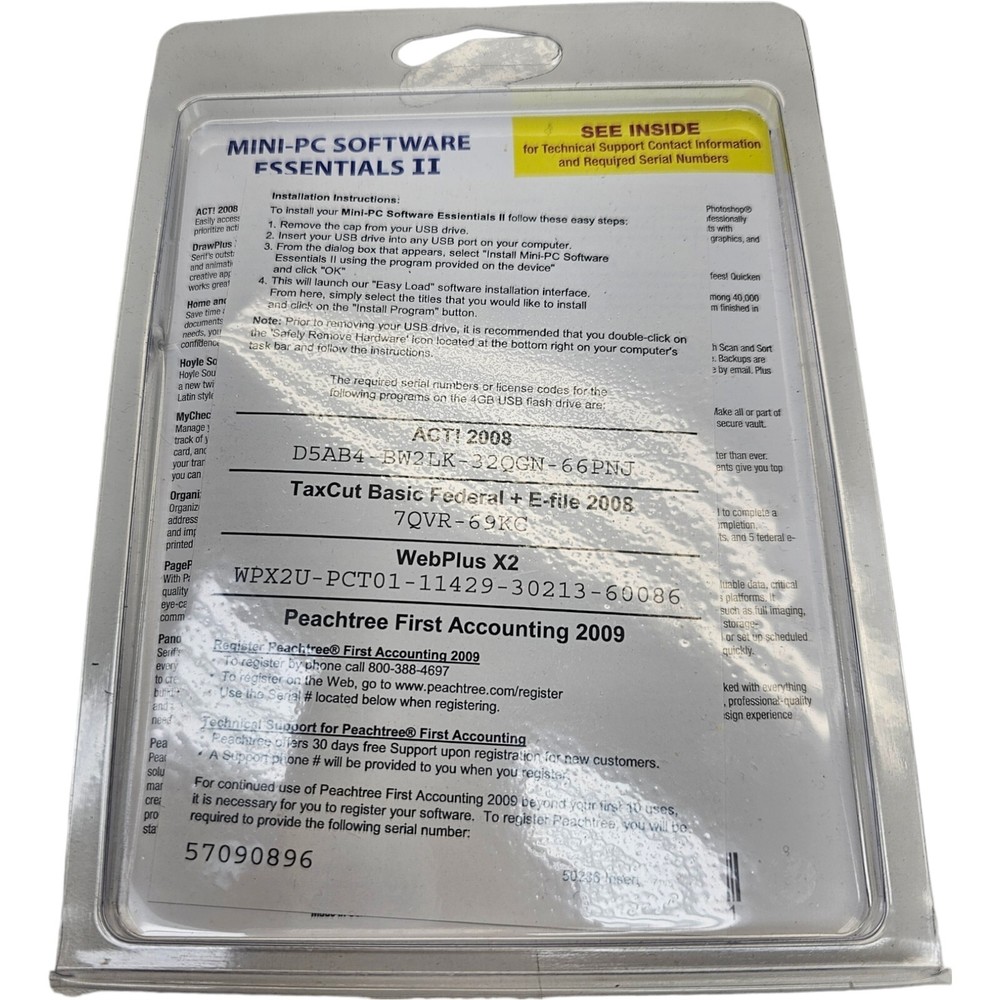 Mini-PC Software Essentials 1 & 2, 19 & 17 Programs On 1 USB Drive