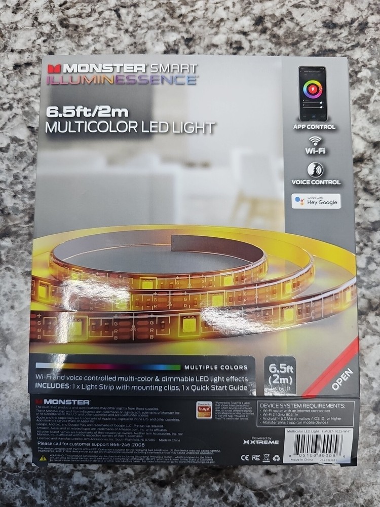 Monster Smart Illuminessence 6.5Ft Multicolor LED Light App WIFI Control
