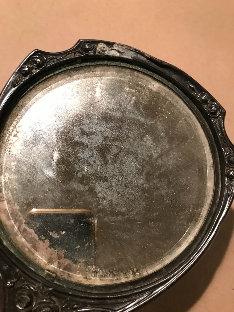 1904 Dated Derby Silver Company Silver Plated Hand Mirror