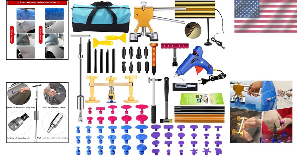 Complete 89PC Dent Puller Kit - Professional PDR Tools, Car Hail Damage Remover