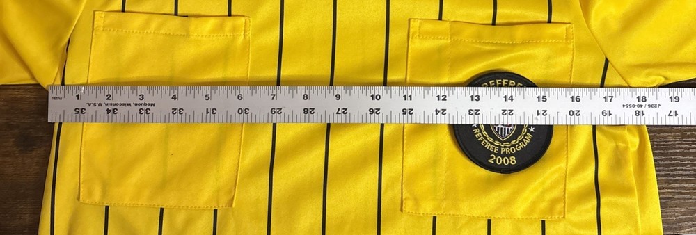 2008 U.S. SOCCER Federation Referee PROGRAM Yellow Black Striped Ref Shirt Small