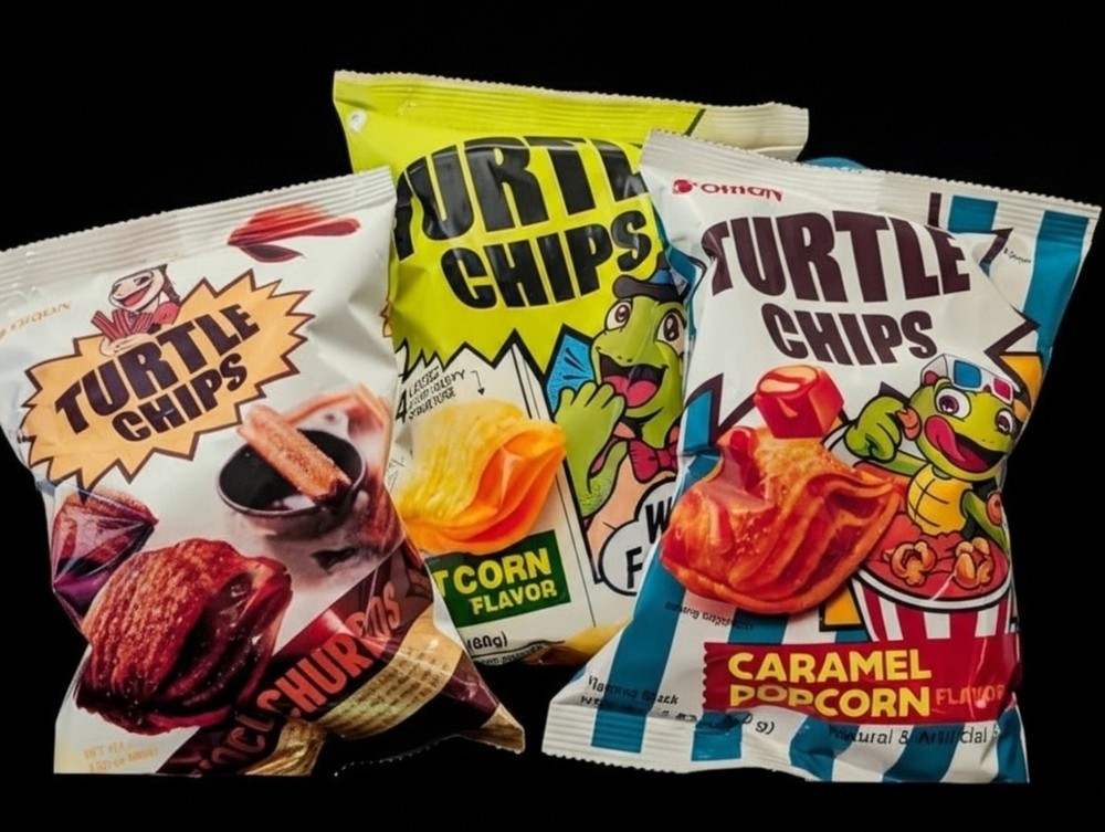 Turtle Chips Variety Pack Sweet Corn Choco Churros Caramel Corn Bundle box