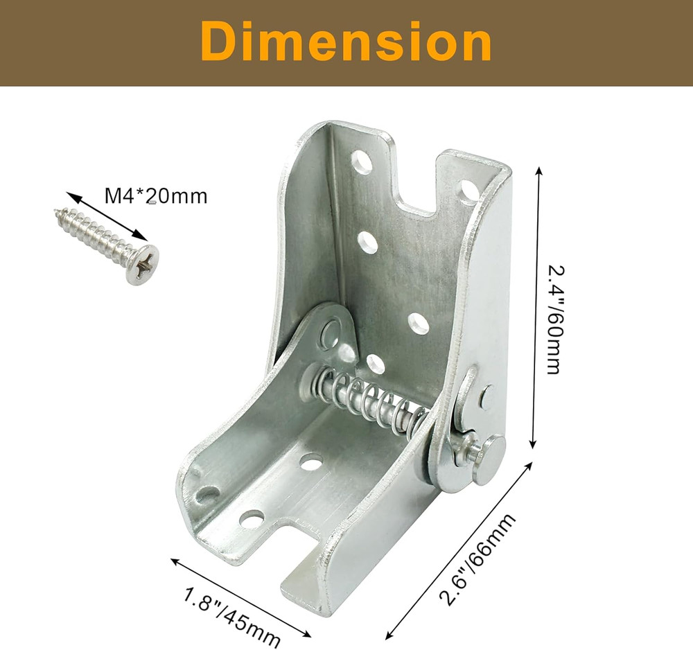 2pcs Folding Hinge Bracket, Self Locking Hinges 90 Degree Foldable Table Bracket