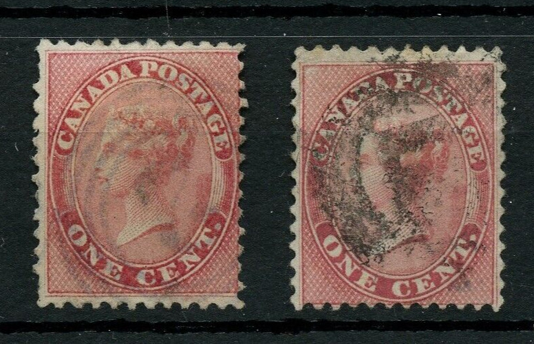 🍁#14 One Cent with 4 rings x 2 used Canada