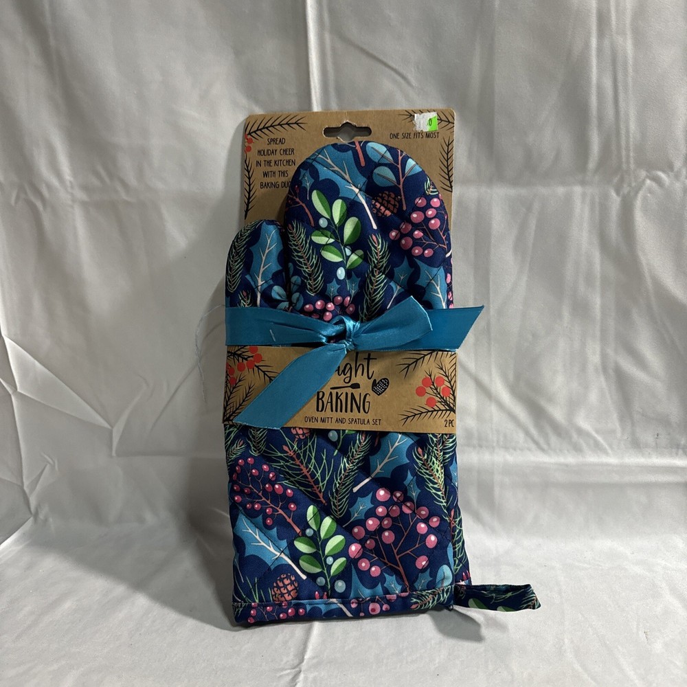 Bright Baking Blue Oven Mitt