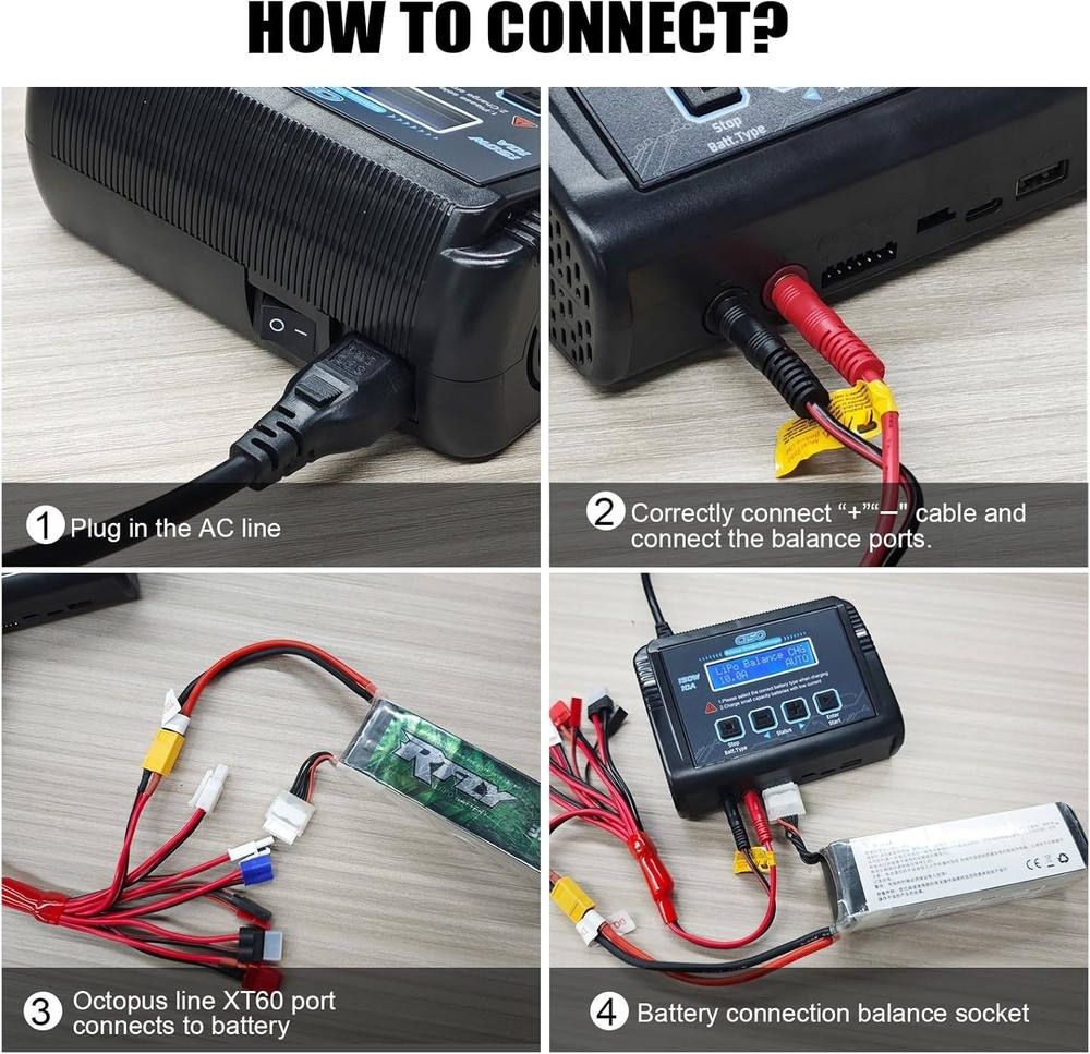 Compact Charging Solution: 1-6S Lipo Battery Charger 150W with Smart Features