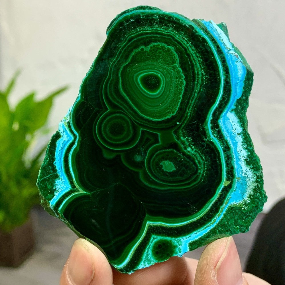 113G Natural Chrysocolla/Malachite transparent cluster rough mineral sample
