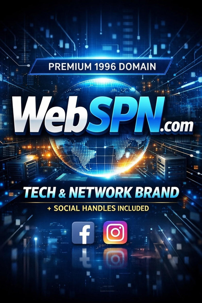 WebSPN.com | Premium 1996 6-Letter Domain | Tech & Network + Social Handles