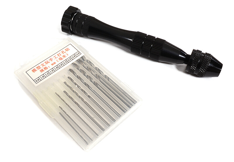 Precision Precision Hand Drill Tool w/ Drill Bits (0.8-3mm) for Model Building