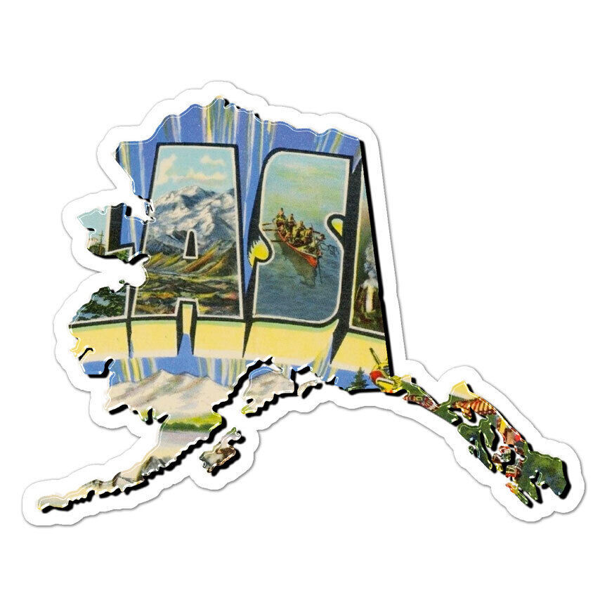 Vintage Alaska State Sticker Decal