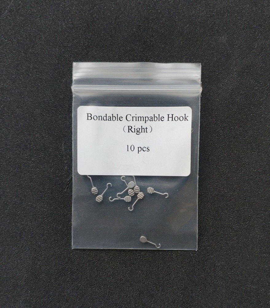 Dental Adhesive Crimpable Hook Orthodontic Bonding Sliding Button Left/Right
