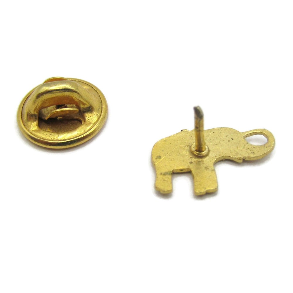 Elephant Pin Vintage White Enamel Small