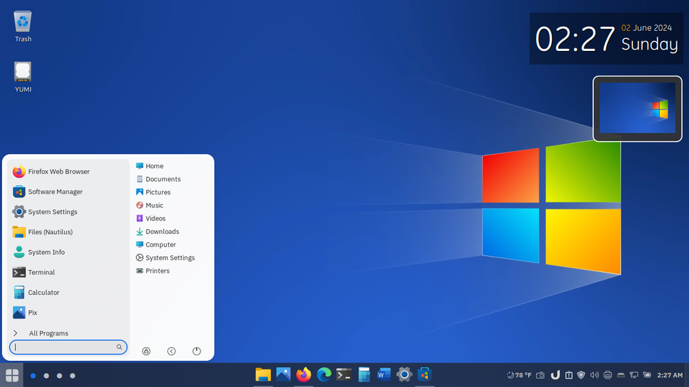 Linux Mint 22 pre-installed 2.5" 160GB Hard Drive (Windows 10 Look) (2)