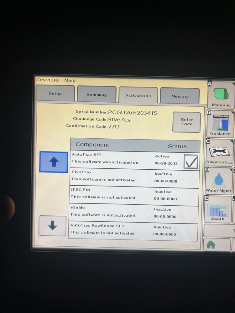 John Deere 2600 Display With Autotrac