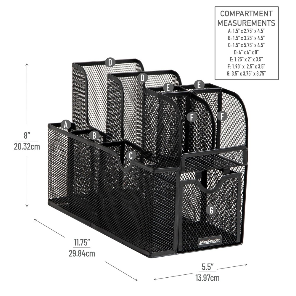 Mind Reader 11-Compartment Countertop Organizer - Desk & Office Storage