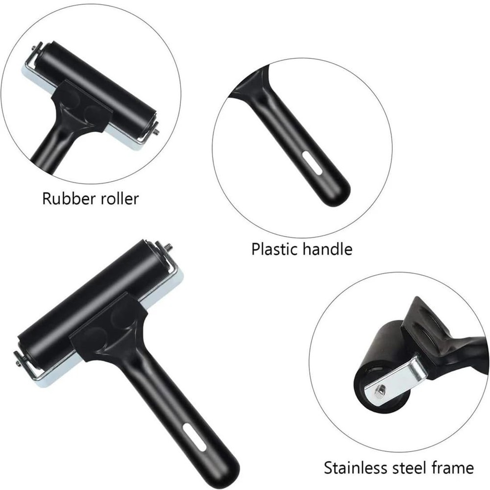 4 Inch Rubber Brayer Roller for Printmaking Manual Roller Craft Tool
