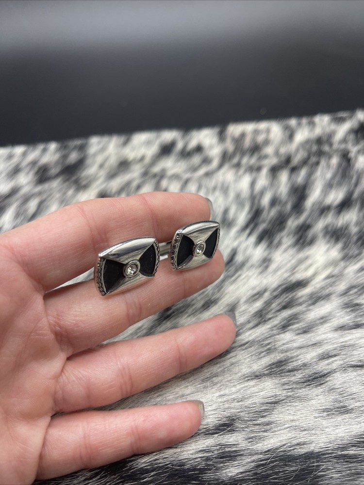 Stunning Silvertone Vintage Cuff Links #Q48
