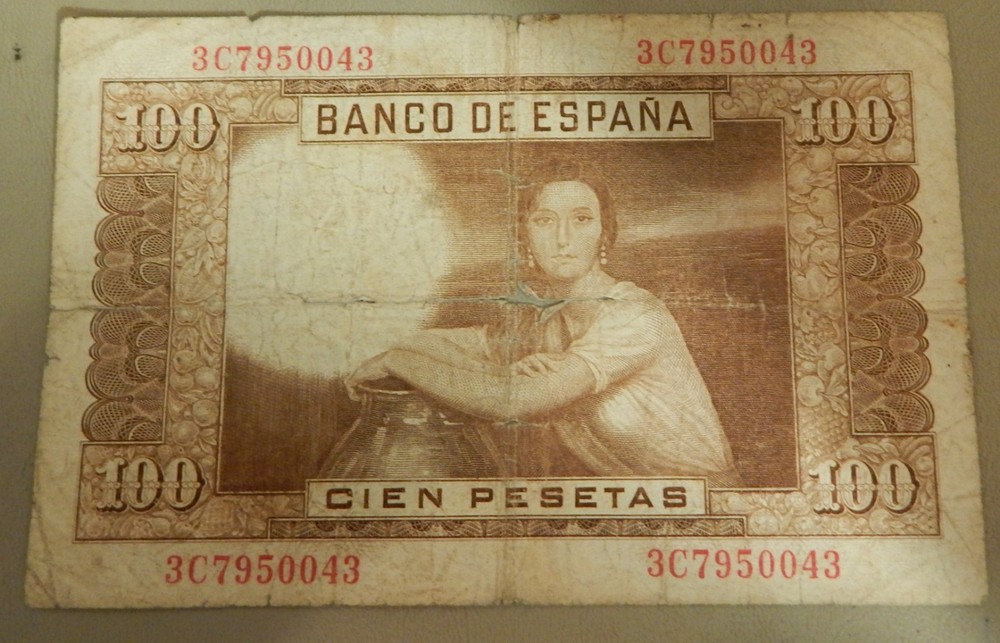 1953 Spain 100 Pesetas Note