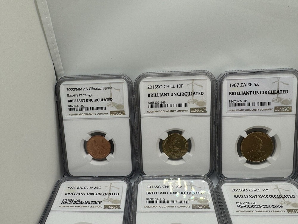 8 Total Brilliant Uncirculated Foreign Coins