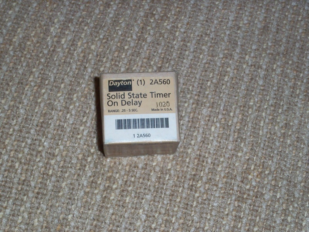 Dayton 2A560 Encapsulated Timer Relay, 1A, Solid State, Pins: 2