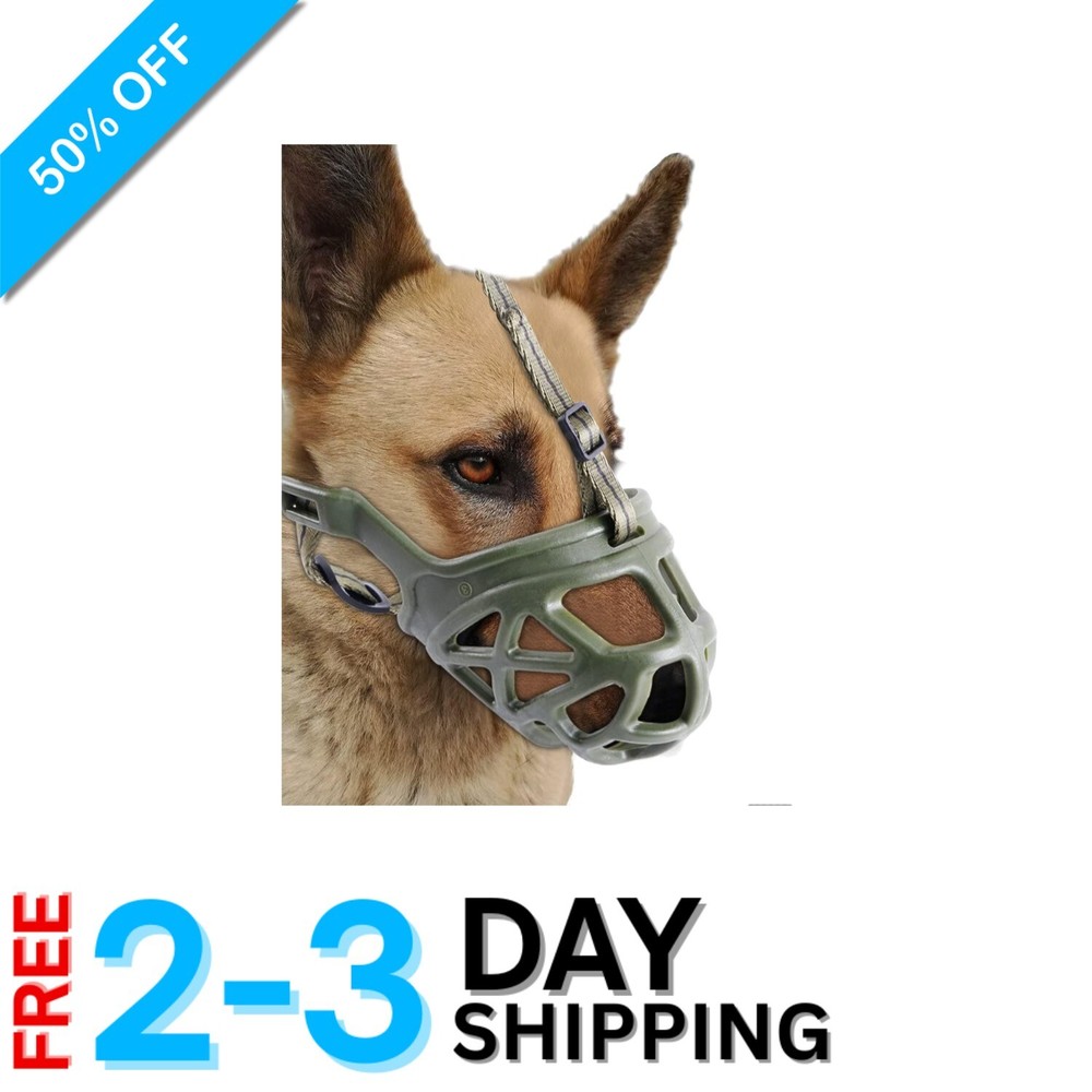 Humane X-Large Dog Muzzle: Soft Rubber with Adjustable Fit & Treat Access