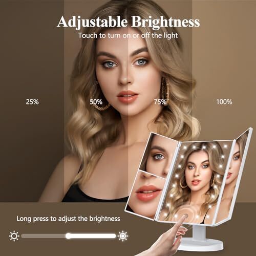 Makeup Mirror Vanity Mirror with Lights, 2X 3X 10X Magnification, Lighted White
