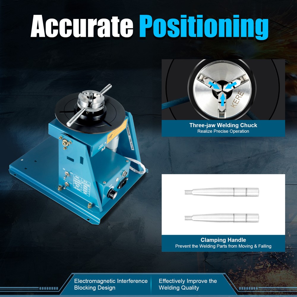 Rotary Welding Positioner With Adjustable Speed and Tiltable Table