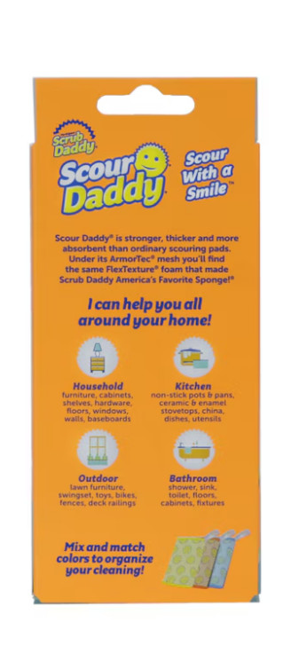 Scrub Daddy Scour Daddy Polymer foam Scouring pad 3 -Pack