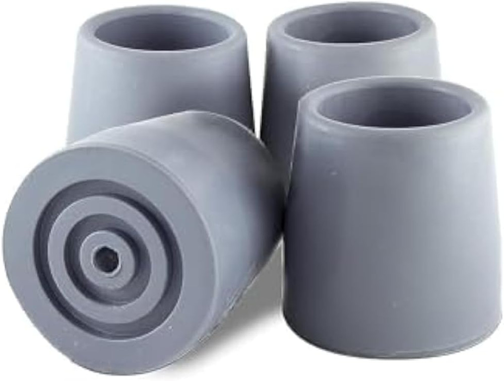 Gray Replacement Tips for Walkers & Commodes - 1 1/8" Size