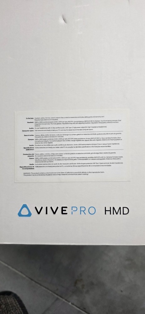 htc vive pro hmd (99HANW015-CC)