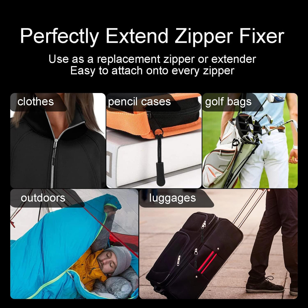 12Pack Zipper Pull Replacement, Golf Bag Parcord Zipper Pull Tab Replacement for