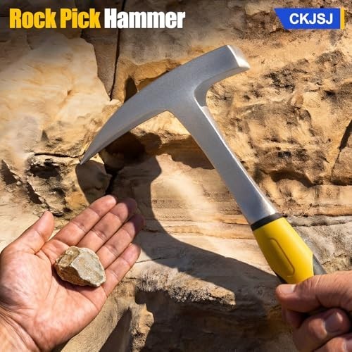 14PCS Rock Hounding Kit - 30oz Hammer, 12" Chisel, Gold Mining Tools, Backpack &