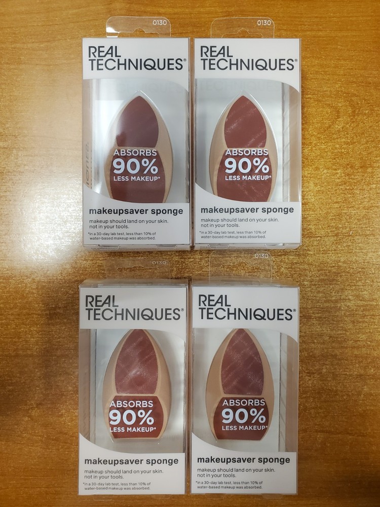 4 Boxes: Real Techniques Makeup Saver Sponge Reduces Makeup Waste (0850)