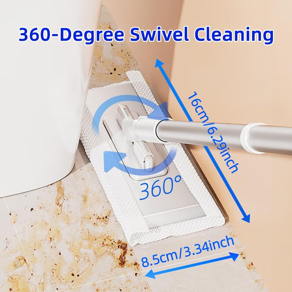 Snap Grip Mini Mop, No-Touch Disposable Lazy Mop, Easy Mopping Flat Dust Mop ...