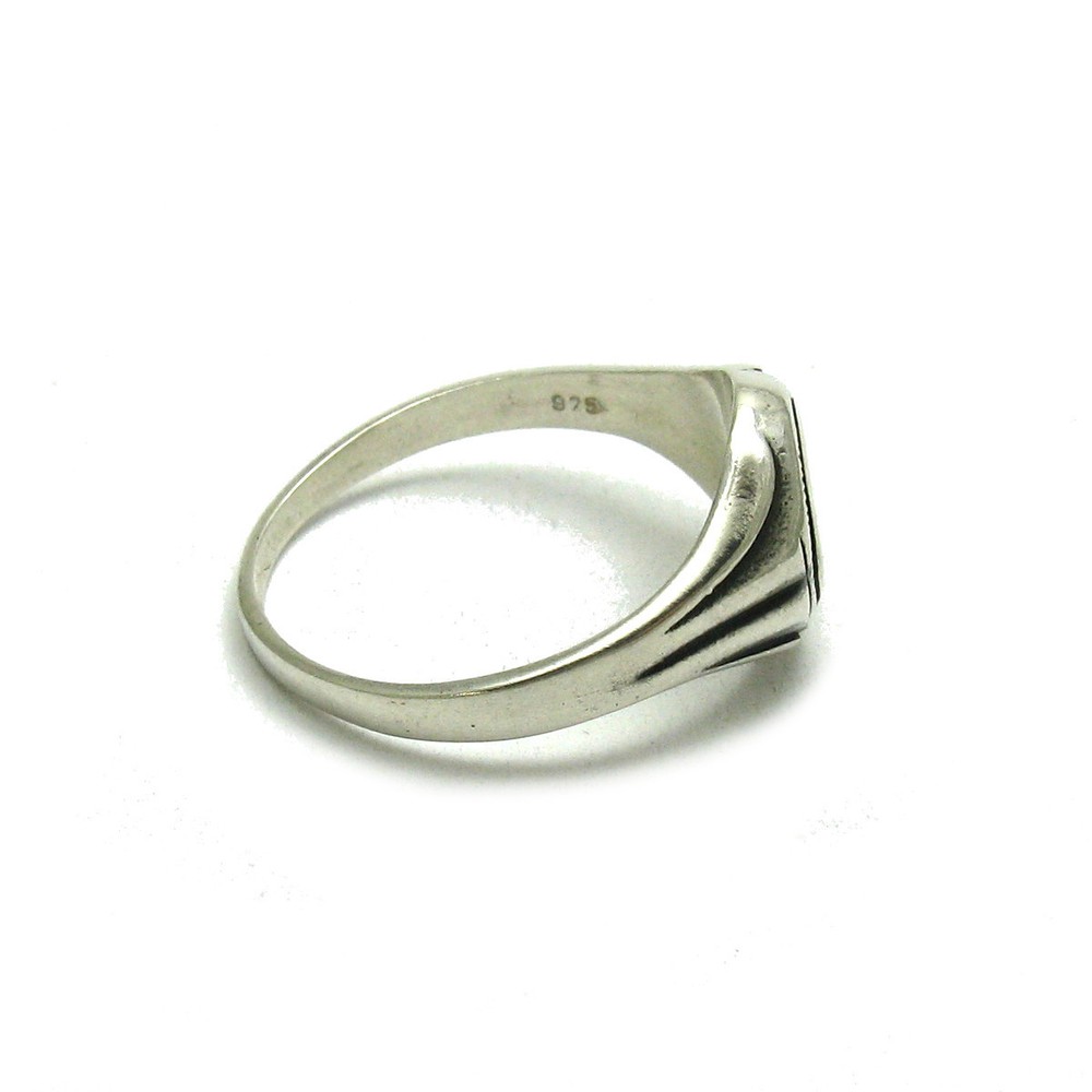 Genuine Sterling Silver Men's Ring Solid 925 With Black Enamel Handmade