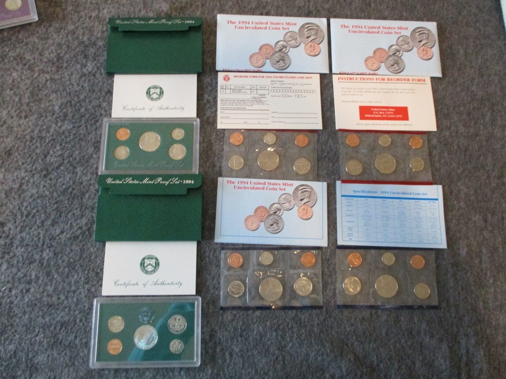 US MINT 1990-1995 PROOF + UNCIRCULATED + 1992 SILVER PROOF SET(27) - READ