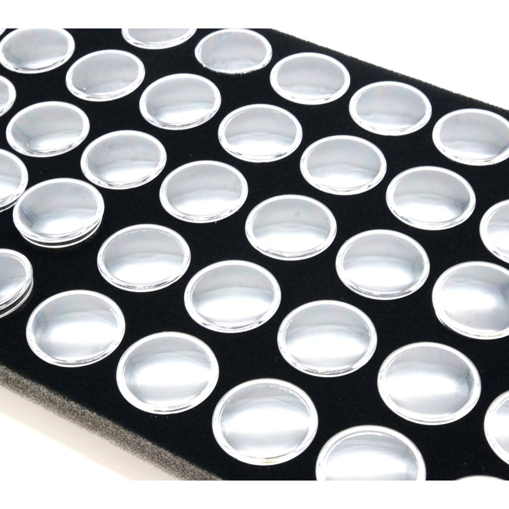 2 White Plastic Stackable Jewelry Display Trays w/ Black 50 Gem Jar Inserts