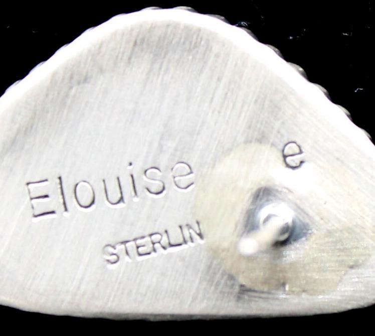 White Buffalo and Sterling Push Back Earrings